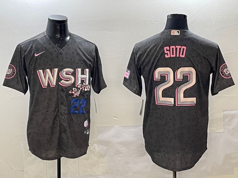 Men Washington Nationals #22 Soto Grey City Edition Game 2025 Nike MLB Jersey style 3->ncaa teams->NCAA Jersey